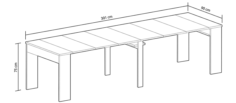 cuanto mide una mesa de comedor para 12 personas